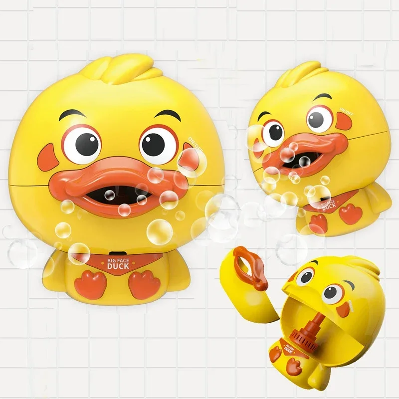 Bubble Duck Baby Bath Toy Funny Toddler Bath Bubble Maker Pool Swimming Bathtub Soap Machine Bathroom Toys for Children Kids - Image 2