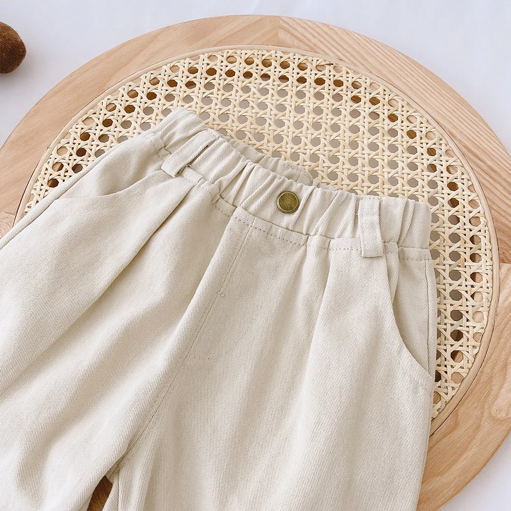 Children Pants Autumn Spring Casual Cotton Canvas Pants Fashion Kids Boys Girls Trousers - Image 4