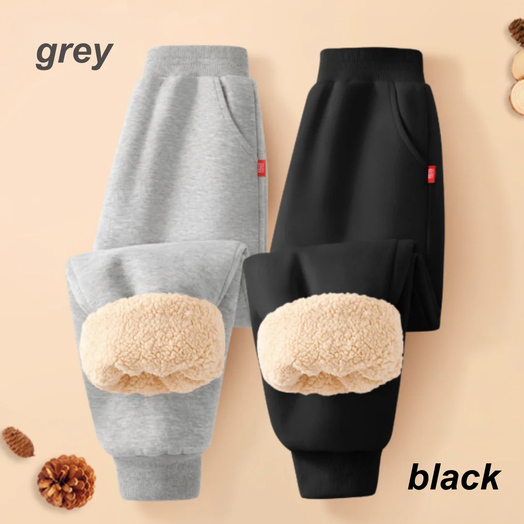 Children's Cashmere Sweatpants Solid Color Warm-keeping Pants Winter Soft Skin-friendly Trousers Kids Thickened Windproof Pants - Image 5