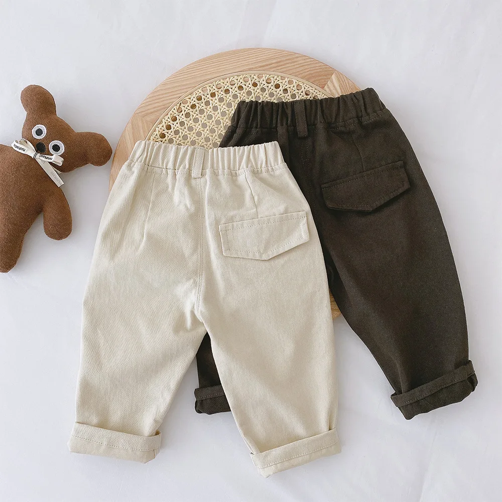 Children Pants Autumn Spring Casual Cotton Canvas Pants Fashion Kids Boys Girls Trousers - Image 2