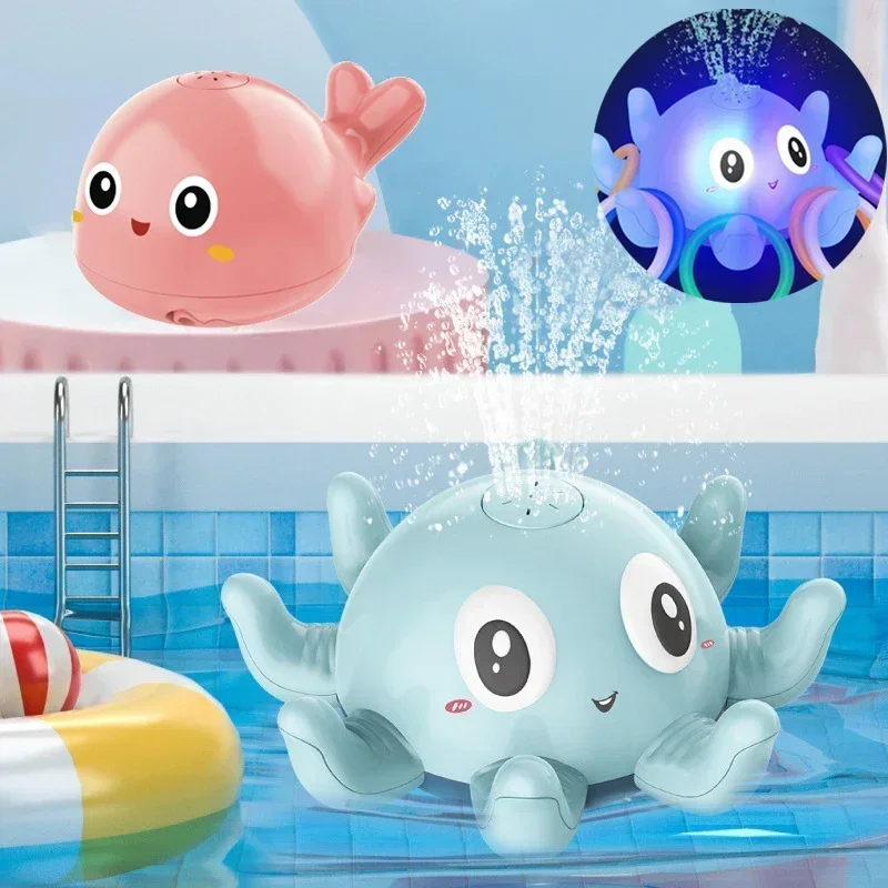 Baby Bath Toys Spray Water Shower Bathing Toys for Kids Electric Whale Bath Ball with Light Music LED Light Toys Bathtub Toy - Image 3