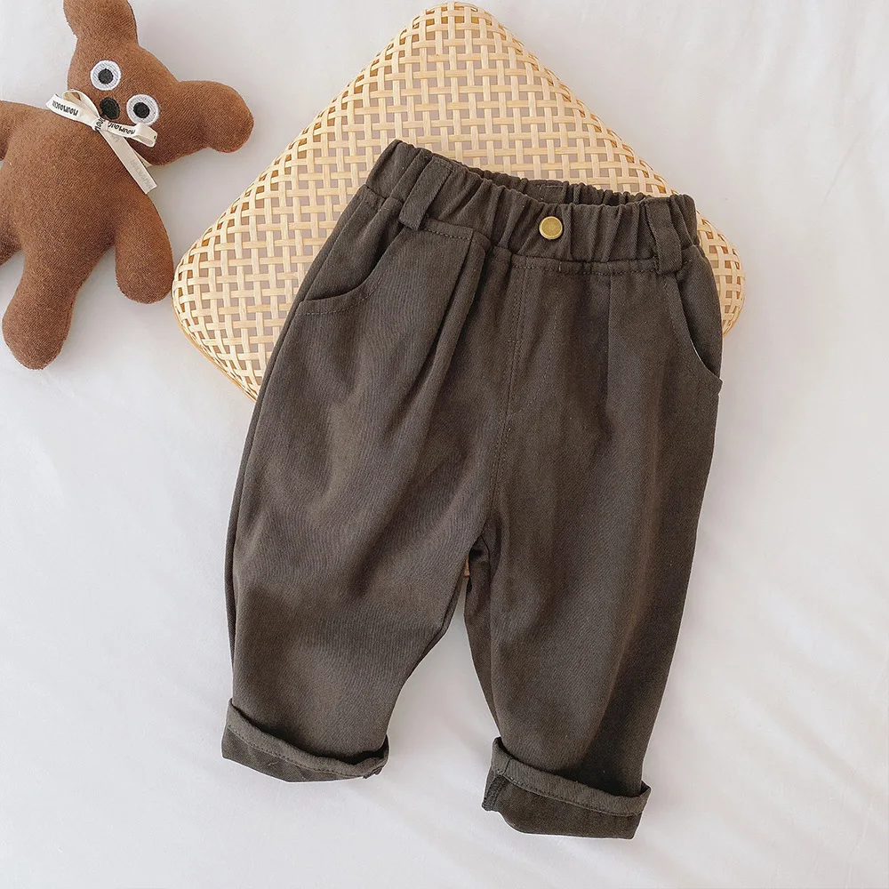 Children Pants Autumn Spring Casual Cotton Canvas Pants Fashion Kids Boys Girls Trousers - Image 8