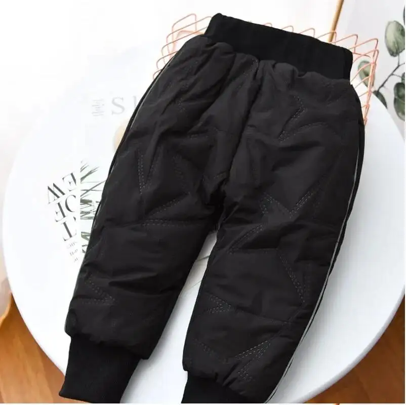 Baby Kids Thick Cotton Ski Pants Boys Girls Winter Plus Velvet Warm Trousers Toddle Waterproof Outdoor Pants For 1-6 Years Old - Image 5