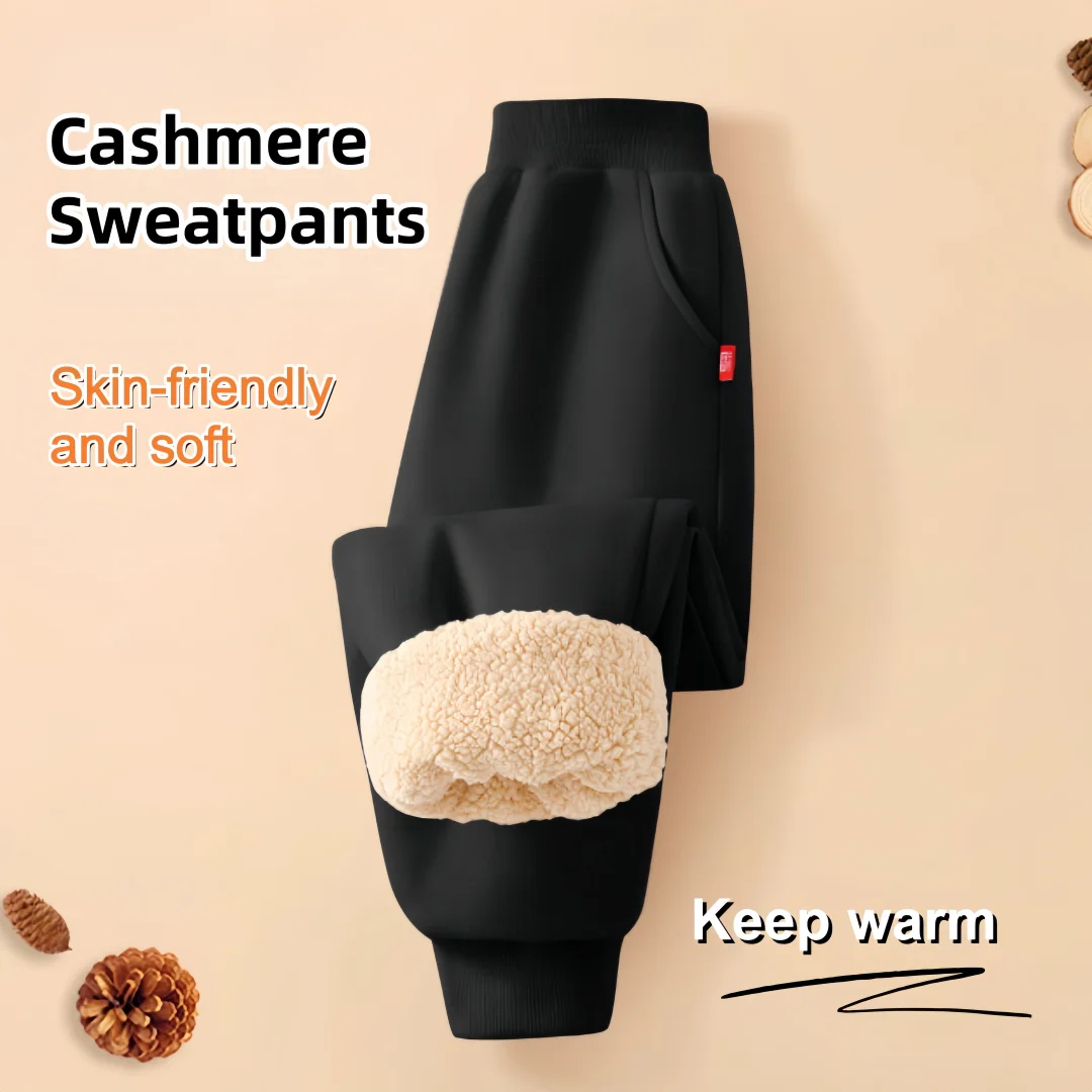 Children's Cashmere Sweatpants Solid Color Warm-keeping Pants Winter Soft Skin-friendly Trousers Kids Thickened Windproof Pants - Image 8