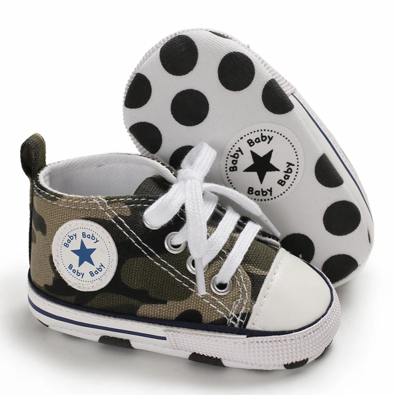 Baby Canvas Classic Sports Sneakers Newborn Baby Boys Girls Print Star First Walkers Shoes Infant Toddler Anti-slip Baby Shoes - Image 4