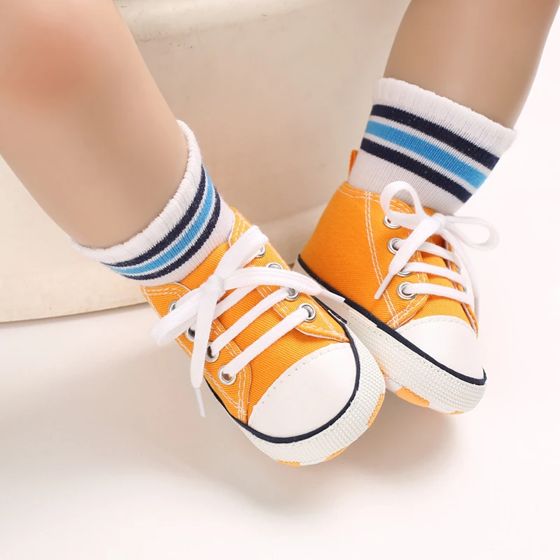 Baby Canvas Classic Sports Sneakers Newborn Baby Boys Girls Print Star First Walkers Shoes Infant Toddler Anti-slip Baby Shoes - Image 5